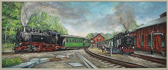 Doppelausfahrt im Bahnhof Bertsdorf Doppelausfahrt im Bahnhof Bertsdorf